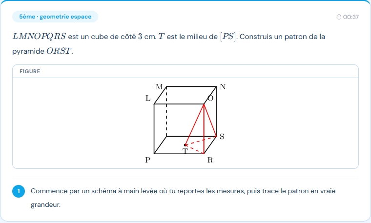 Exercice 5ème — Géométrie dans l'espace